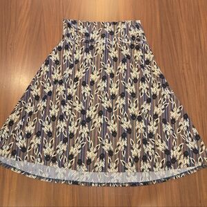 LuLaRoe A-Line Skirt with Blue and Cream Zebra Design XL